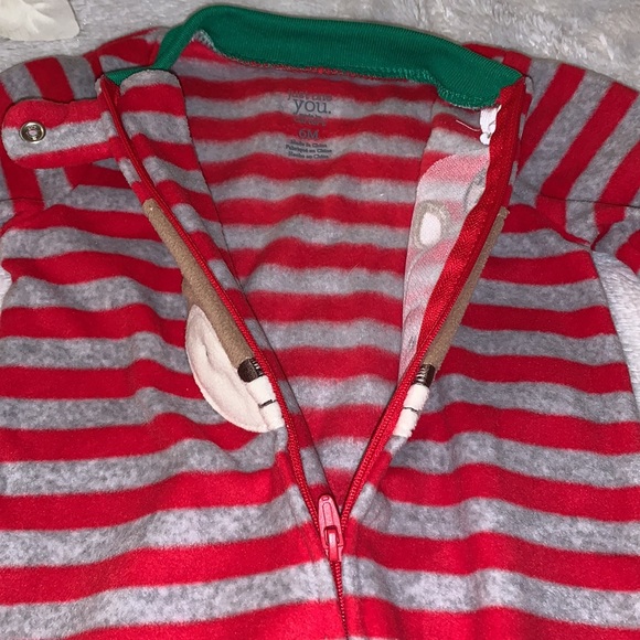 Carter’s Reindeer Striped Sleeper Footed One-piece Baby - Picture 6 of 9